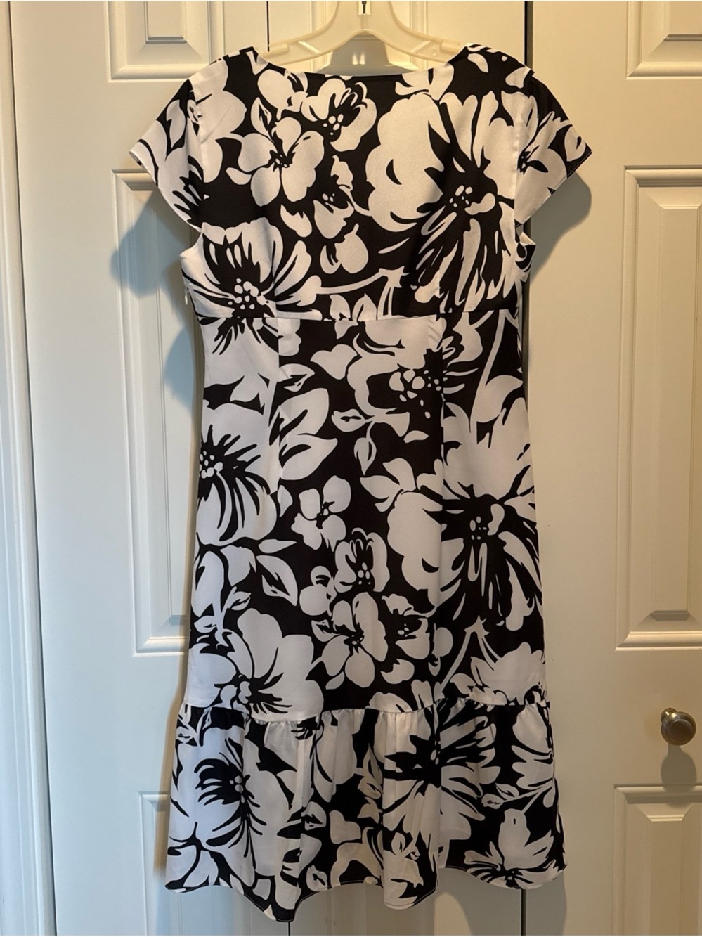 Ann Taylor Black and White Floral Dress